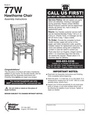 Whittier Wood Furniture Hawthorne 77W Assembly Instructions Manual