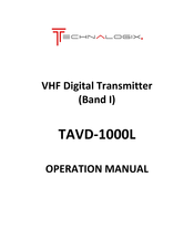 Technalogix TAVD-1000L Operation Manual