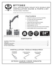 B-Tech BT7382 Installation Manual & Parts List