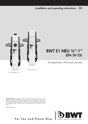 BWT E1 NEU HWS Installation And Operating Instructions Manual