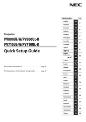 NEC PV800UL Quick Setup Manual