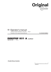 Poettinger EUROTOP 851 A multitast Operator's Manual