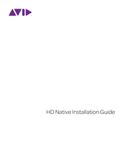 Avid Technology HD Native Installation Manual