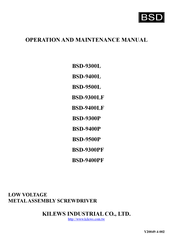 BSD BSD-9300P Operation And Maintenance Manual