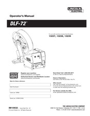 Lincoln Electric DLF-72 Operator's Manual