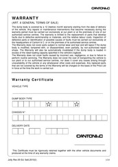 Cantoni JOLLY 2010 User And Maintenance Handbook