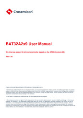 Cmsemicon BAT32A2 9 Series User Manual