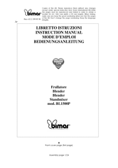 Bimar BL1500P Instruction Manual