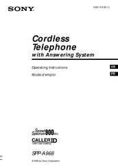 Sony SPP-A968 - Cordless Telephone Operating Instructions Manual