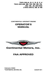 Continental Refrigerator TSIO-360-CB Operator's Manual