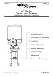 Spirax Sarco AEL7 Series Installation And Maintenance Instructions Manual