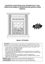 O-TL VFF23NLM Owner's Operation And Installation Manual