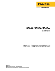 Fluke Calibration 5540A Programmer's Manual