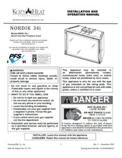 Kozy Heat NORDIK 34i Installation And Operation Manual
