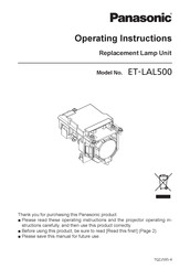 Panasonic ET-LAL500 Operating Instructions Manual