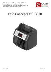 CASH TECHNOLOGY Cash Concepts CCE 3080 Manual
