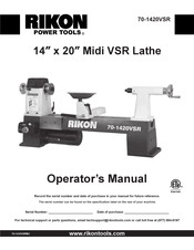 Rikon Power Tools 70-1420VSR Operator's Manual