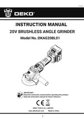 DeKo DKAG20BL01 Instruction Manual
