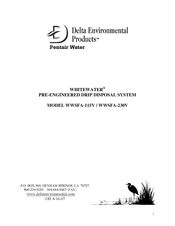 Delta Environmental Products WHITEWATER WWSFA-115V Manual