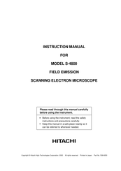 Hitachi S-4800 Instruction Manual