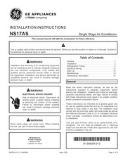 Haier GE NS17AS Installation Instructions Manual
