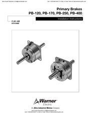 Altra Industrial Motion Warner Electric PB-120 Installation Instructions Manual
