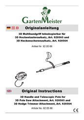 Garten Meister 920566 Original Instructions Manual