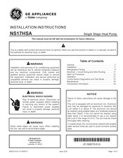 Haier GE NS17HSA Installation Instructions Manual