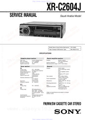 Sony XR-C2604J Service Manual