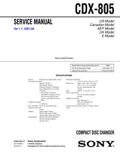 Sony CDX-805 Service Manual