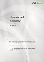 ZKTeco ZKAIO4000W User Manual