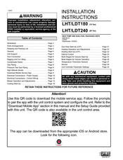 Lennox LHT240 Installation Instructions Manual