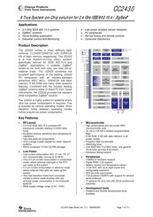 Texas Instruments Chipcon CC2430 Manual