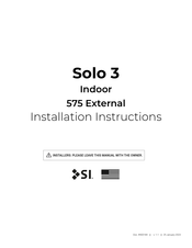 Screen Innovations Solo 3 Indoor 575 External Installation Instructions Manual