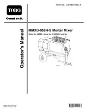 Toro MMXD-958H-S Operator's Manual