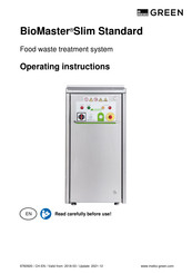 Meiko Green BioMaster Slim Standard Operating	 Instruction