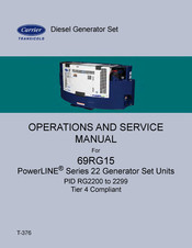 Carrier TRANSICOLD PowerLINE 69RG15 Series Operation And Service Manual