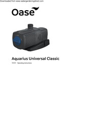 Oase Aquarius Universal Classic 3000 Operating Instructions Manual