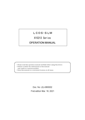 Hamamatsu LCOS-SLM X15213 Series Operation Manual