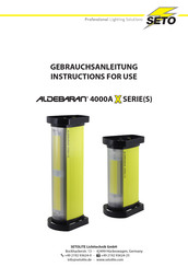Seto ALDEBARAN 4000A X2 99 Wh Instructions For Use Manual