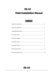 Celec ES-1E Field Installation Manual