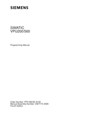 Siemens SIMATIC VPU200-3104 Programming Manual