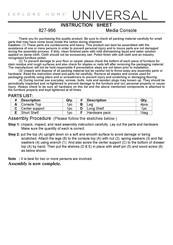 Universal Explore Home 827-966 Instruction Sheet