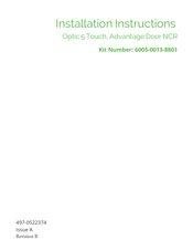 NCR Retrofit OPTIC 5 Touch Installation Instructions Manual