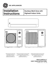 GE ASH324NCDDA Installation Instructions Manual
