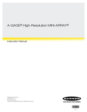 Banner A-GAGE High-Resolution MINI-ARRAY MAHR70A Instruction Manual