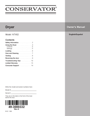 Conservator NTX62 Owner's Manual