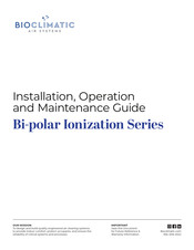 Bioclimatic AEROIG-100R-230-STD-DUCT Installation, Operation And Maintenance Manual