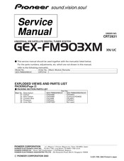 Pioneer GEX-FM903XM/UC Service Manual