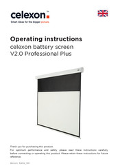 Celexon battery screen V2.0 Professional Plus Operating Instructions Manual